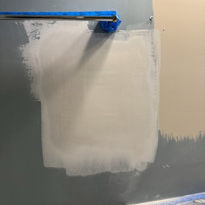 Patch skim coated and sanded smooth